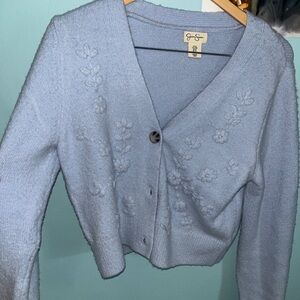 Jessica Simpson pastel blue cropped cardigan medium